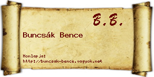 Buncsák Bence névjegykártya